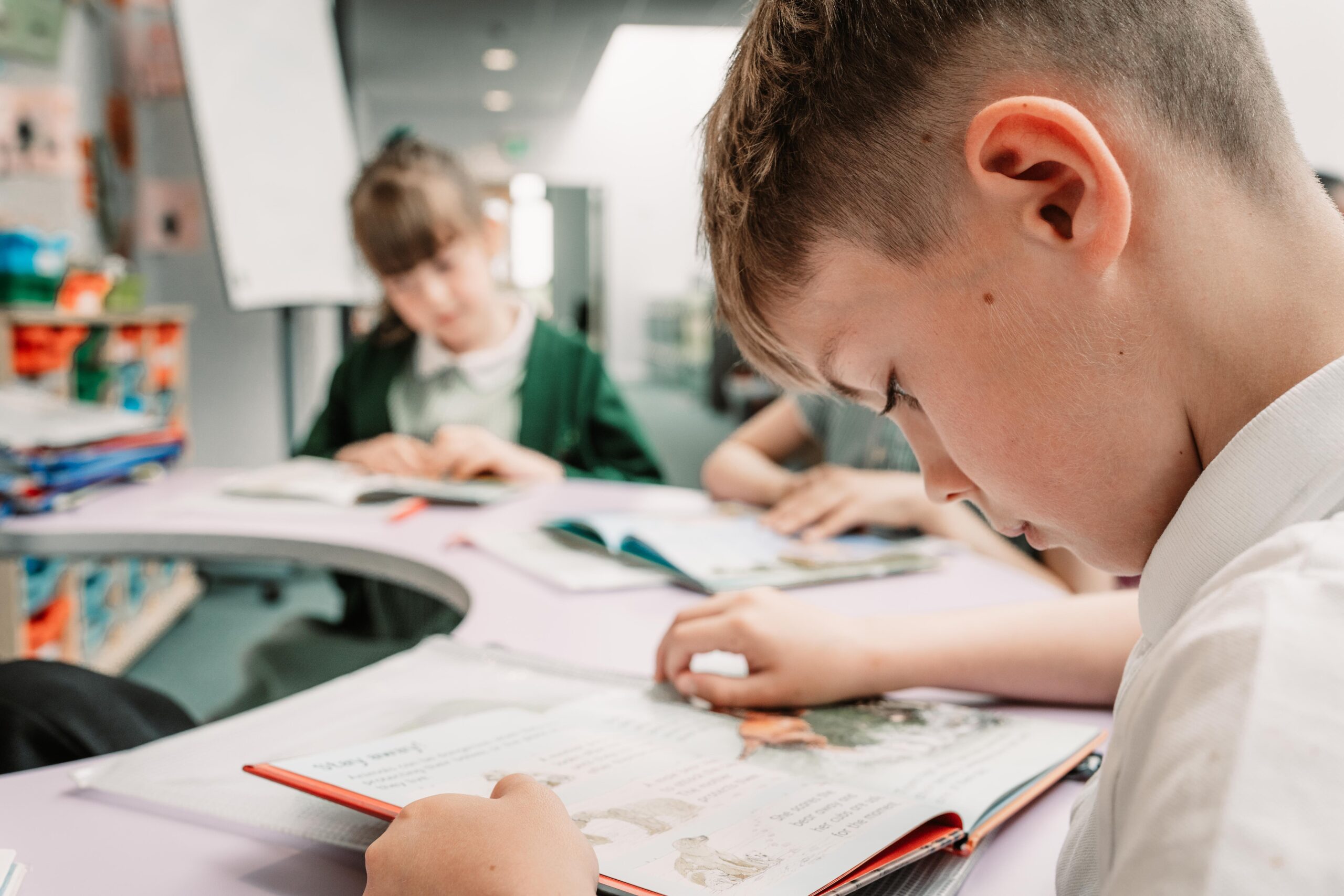 pupils reading during lesson time
